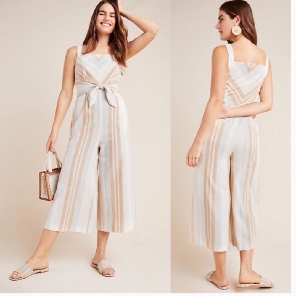 Anthropologie Savannah Striped Jumpsuit